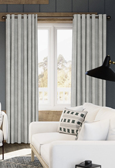 Chenille (Blackout) Eyelet, Stone - Ready Made Curtains